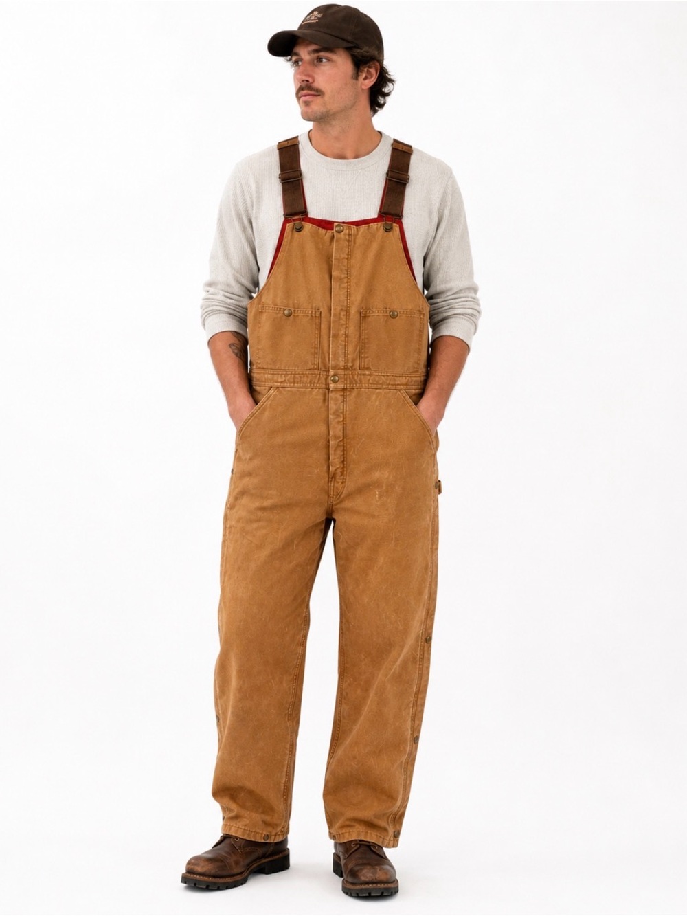 Vintage 90s Muleskins Insulated Duck Canvas Work Overalls USA Made Med Regular